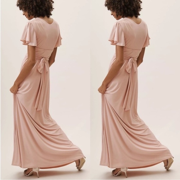 Anthropologie BHLDN Blush Pink Mendoza Maxi Dress NWT Sz 4 - Picture 3 of 16